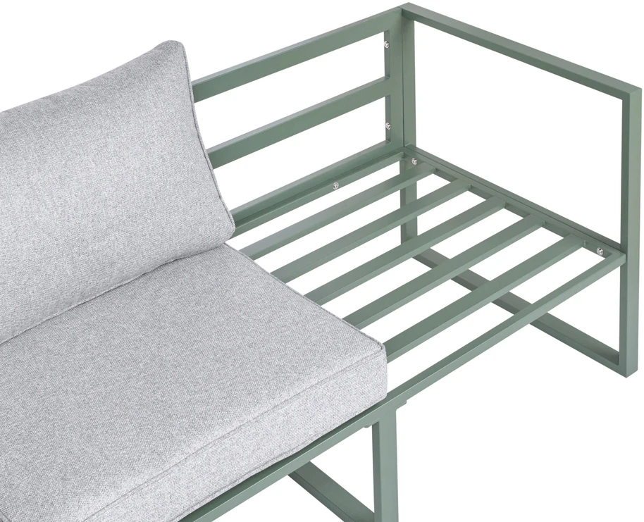 Lauko baldų komplektas Beliani Sodo kampinė sofa su staliuku 3 asmenims OLANG žalia