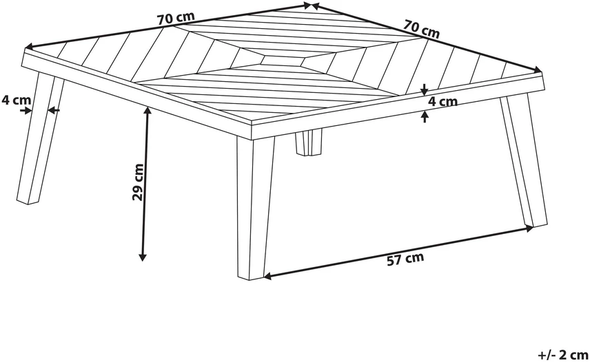 Beliani Sodo kavos staliukas BARATTI 70 cm 70 cm akacijos mediena rudas