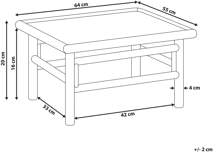Beliani Sodo kavos staliukas CERRETO 55 cm 64 cm bambuko rudas