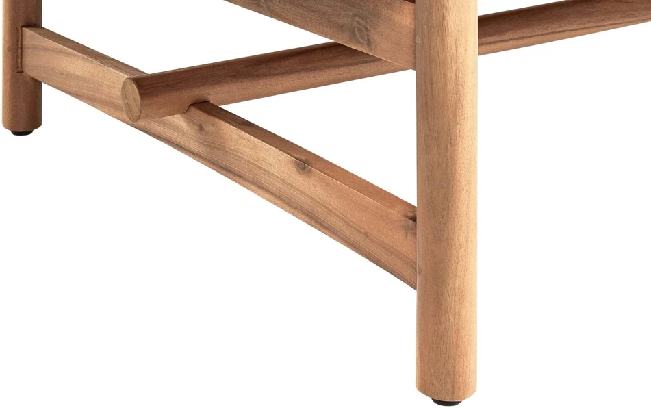 Beliani Sodo kavos staliukas GIAVENO 145 cm 79 cm Akacijos mediena Rudas