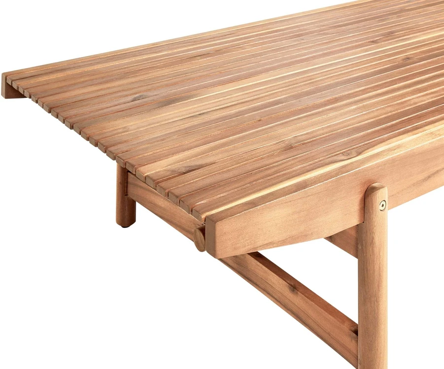 Beliani Sodo kavos staliukas GIAVENO 145 cm 79 cm Akacijos mediena Rudas