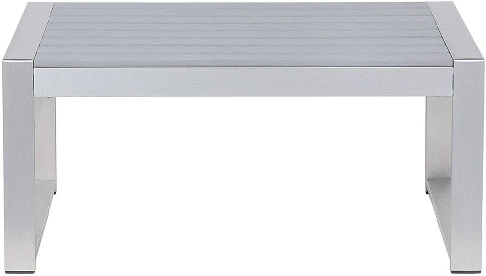 Beliani Sodo kavos staliukas SALERNO 90 cm 50 cm metalinis šviesiai pilkas