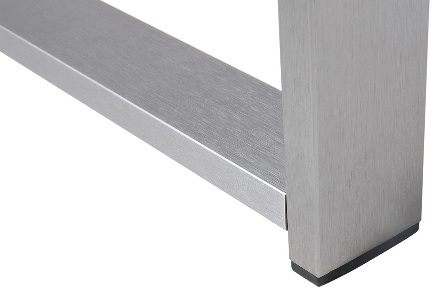 Beliani Sodo kavos staliukas SALERNO 90 cm 50 cm metalinis tamsiai pilkas