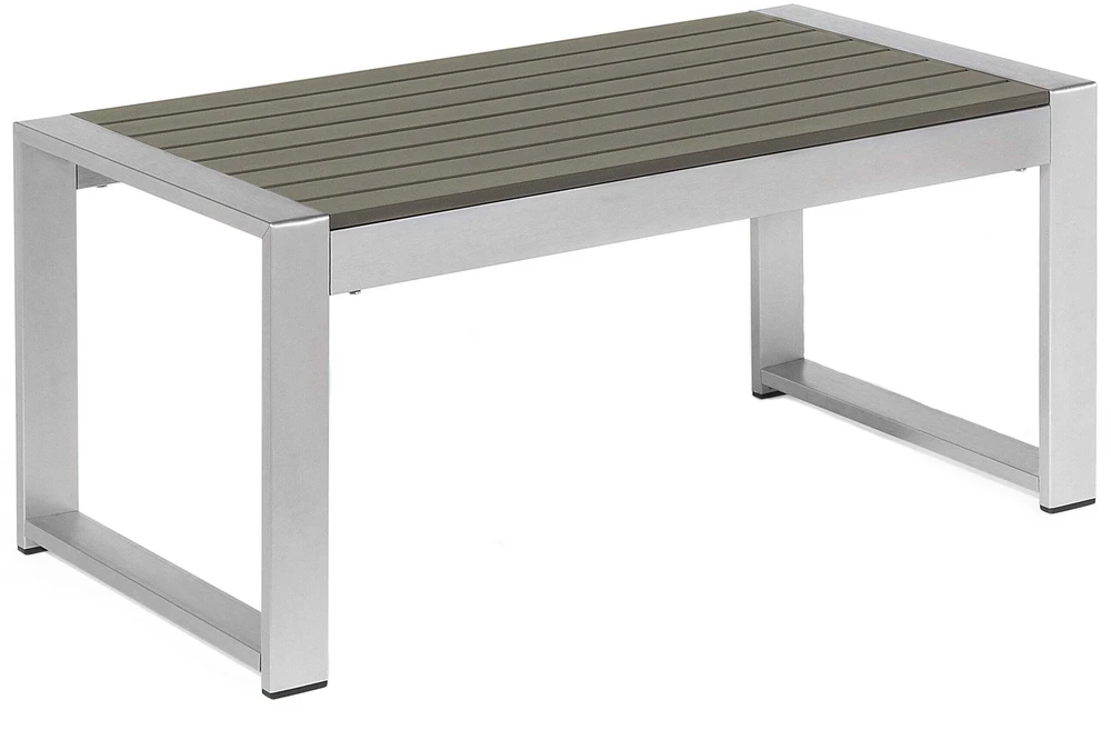 Beliani Sodo kavos staliukas SALERNO 90 cm 50 cm metalinis tamsiai pilkas