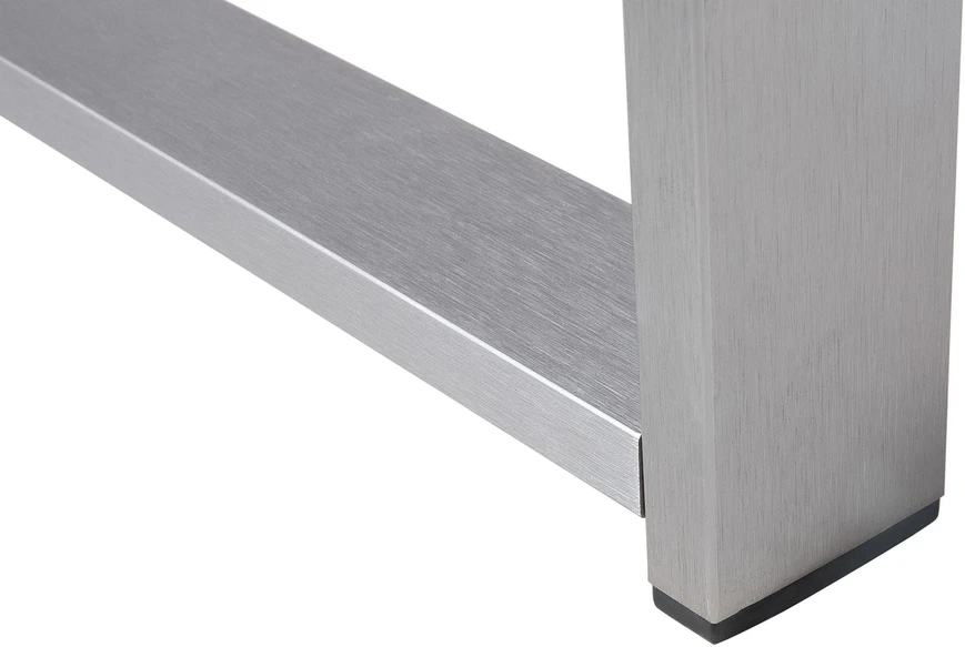 Beliani Sodo kavos staliukas SALERNO 90 cm 50 cm metalinis šviesiai pilkas
