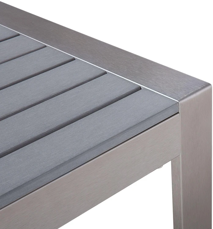 Beliani Sodo kavos staliukas SALERNO 90 cm 50 cm metalinis šviesiai pilkas