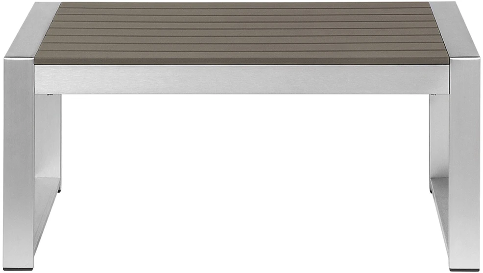Beliani Sodo kavos staliukas SALERNO 90 cm 50 cm metalinis tamsiai pilkas