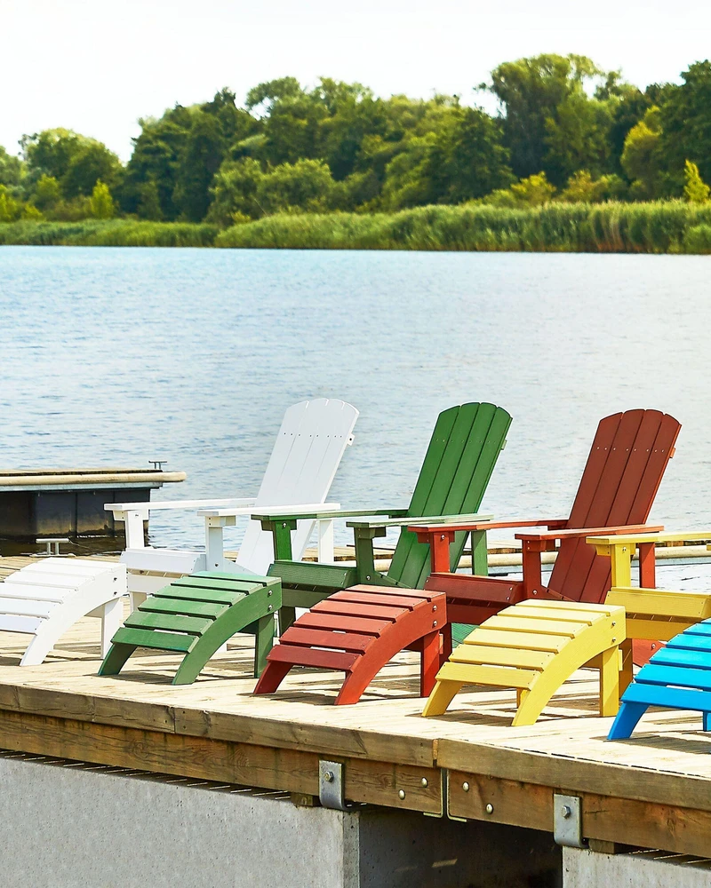 Beliani Sodo kėdė ADIRONDACK su kojų atrama, žalia