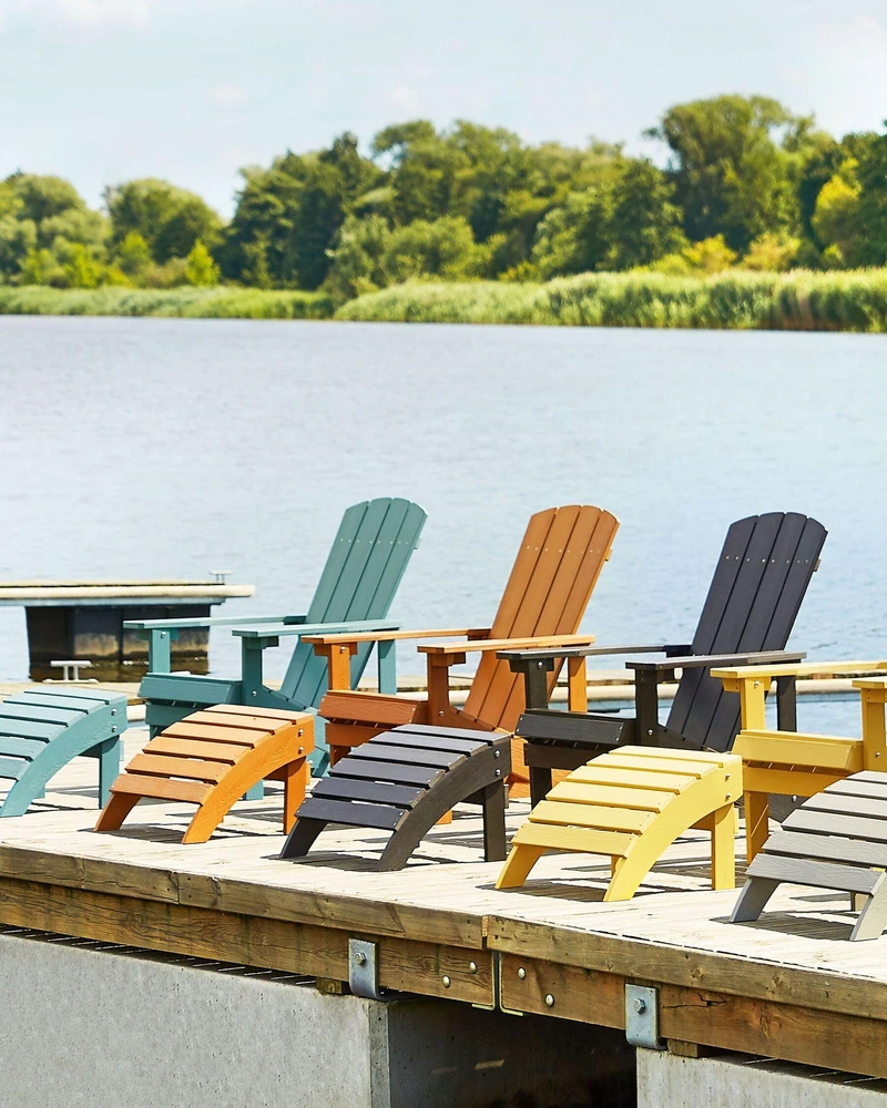 Beliani Sodo kėdė ADIRONDACK su kojų atrama, ruda