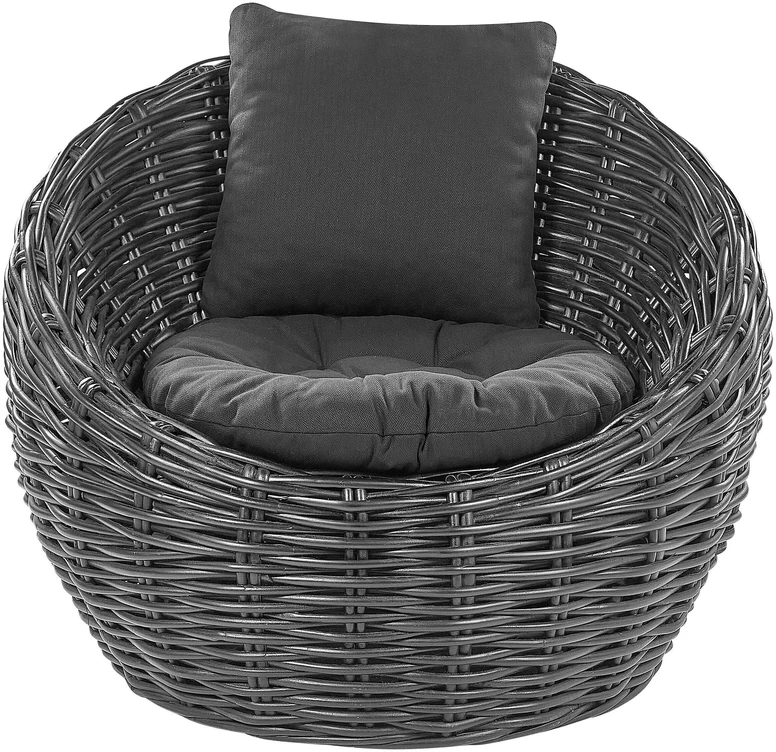 Beliani Sodo kėdė LERICI Rattan juoda