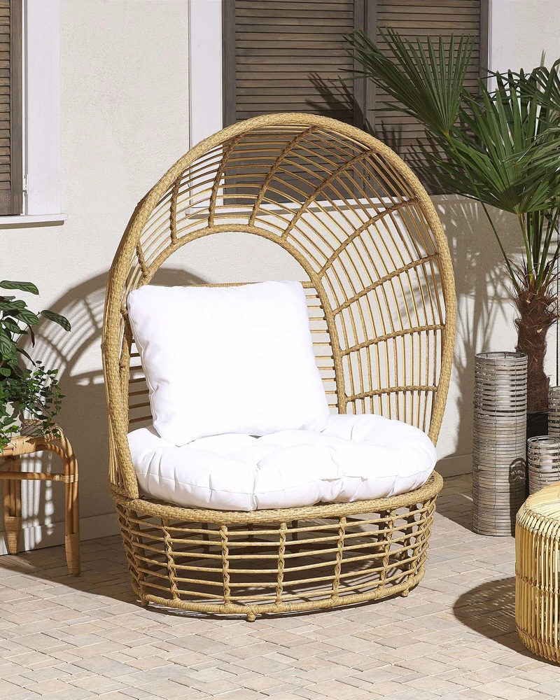 Fotelis Beliani Sodo krėslas LIDO Rattan smėlio spalvos