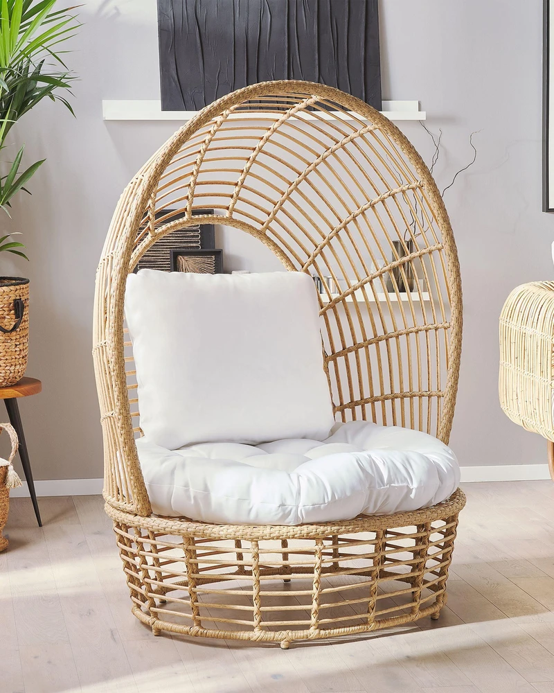 Fotelis Beliani Sodo krėslas LIDO Rattan smėlio spalvos
