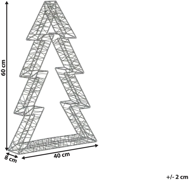 Beliani Sodo LED dekoracija AKERAN Kalėdų eglutė 60 cm sidabrinė