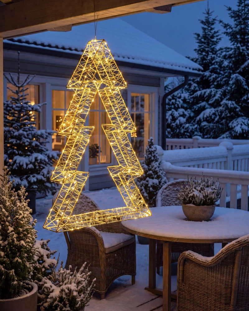 Beliani Sodo LED dekoracija AKERAN Kalėdų eglutė 60 cm sidabrinė