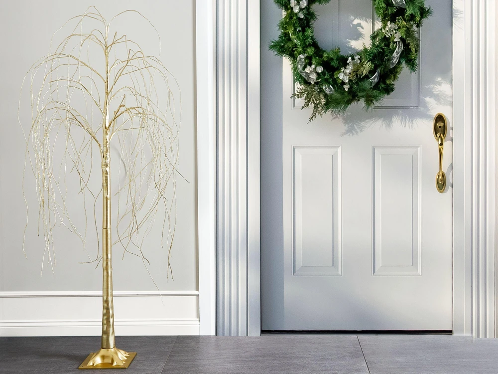 Beliani Sodo LED dekoracija BALIONI medelis 180 cm auksinis