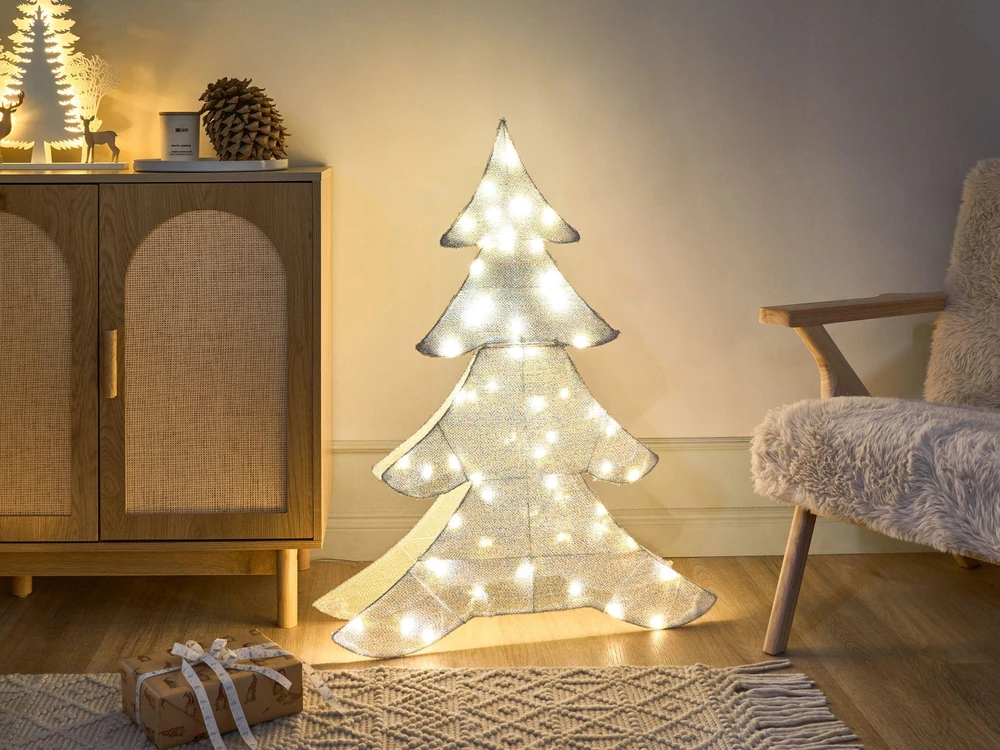 Beliani Sodo LED dekoracija EDASJON Eglutė 95 cm balta