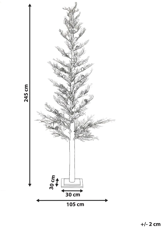 Beliani Sodo LED dekoracija GRENIVIK Eglutė 245 cm Balta
