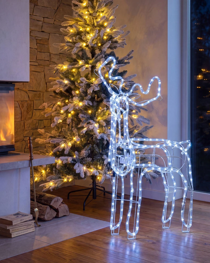 Beliani Sodo LED dekoracija INNNES elnias 94 cm balta