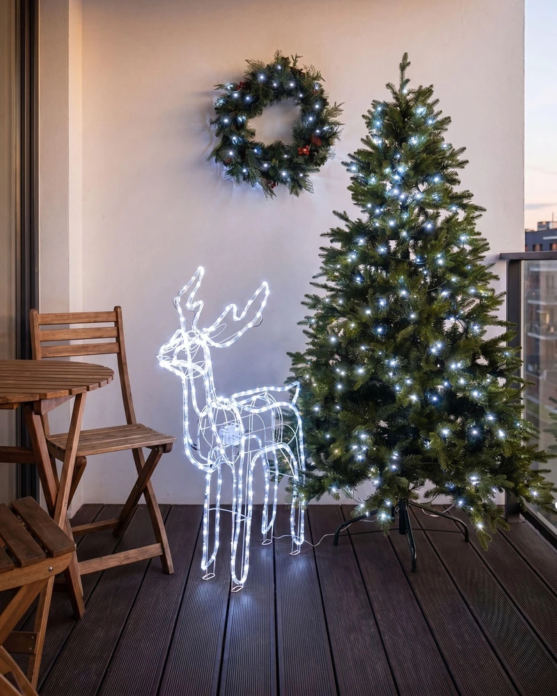 Beliani Sodo LED dekoracija INNNES elnias 94 cm balta