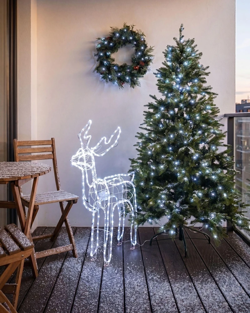 Beliani Sodo LED dekoracija INNNES elnias 94 cm balta