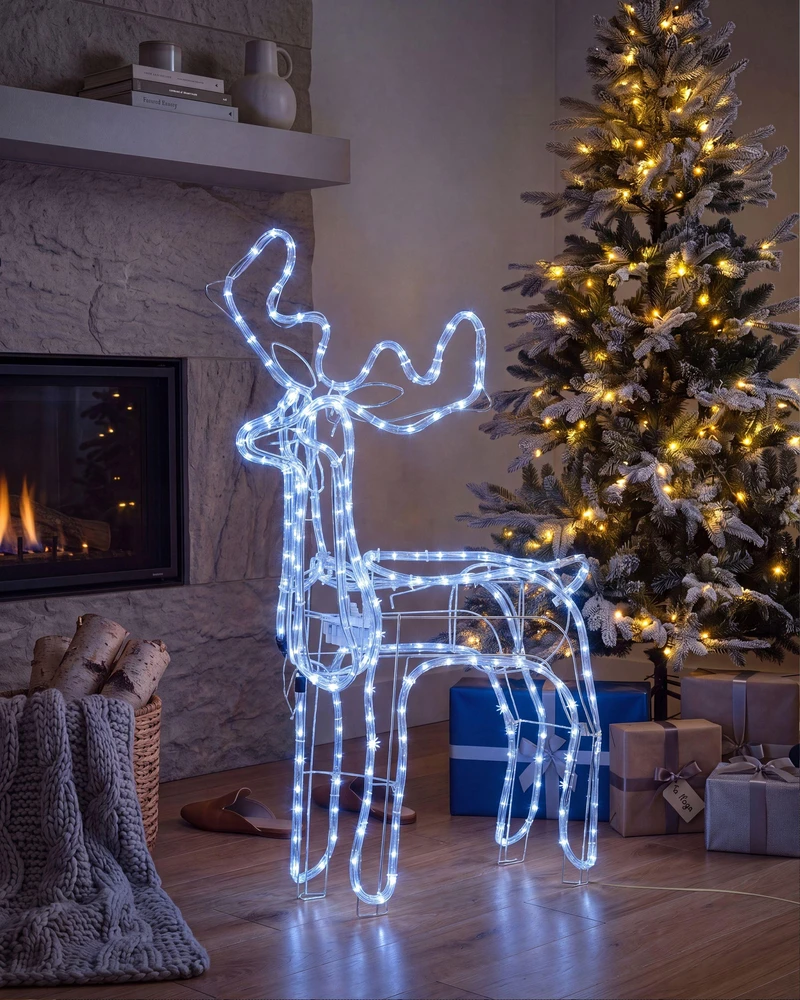 Beliani Sodo LED dekoracija INNNES elnias 94 cm balta