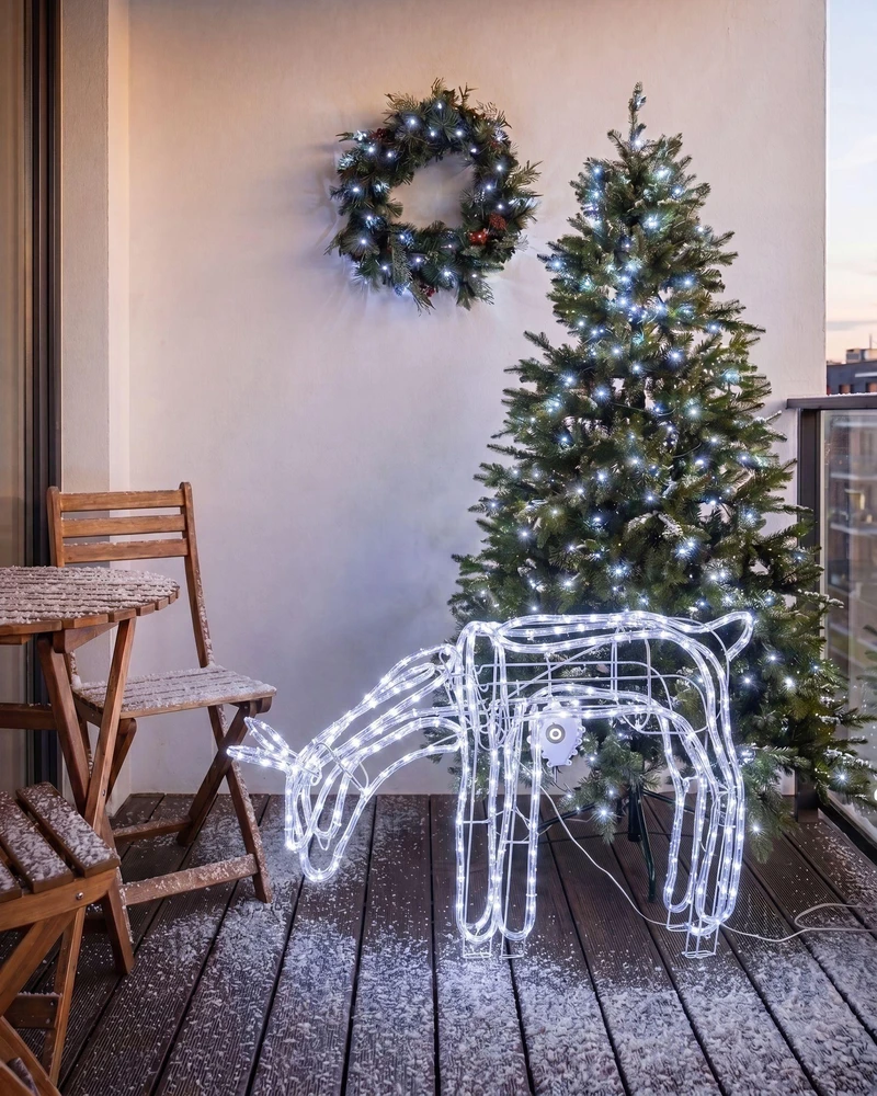 Beliani Sodo LED dekoracija KRISTNES Judanti stirna 53 cm Balta