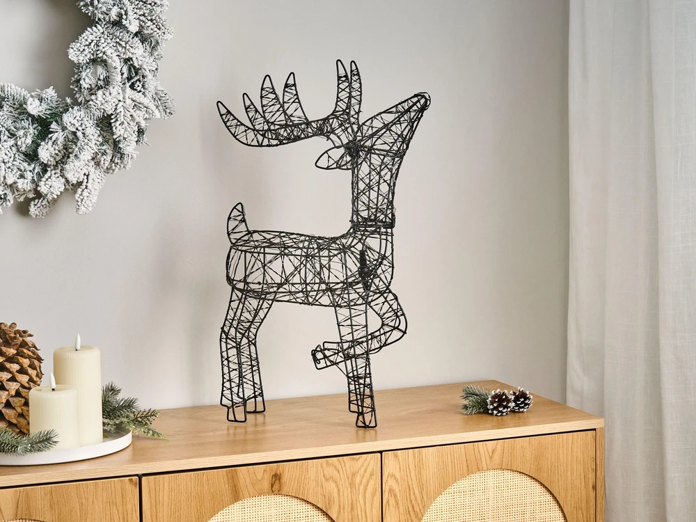 Beliani Sodo LED dekoracija RAVSJON Elnias 58 cm juoda
