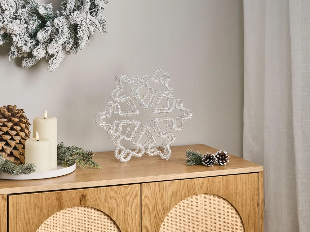 Beliani Sodo LED dekoracija SILVERAN Snieguolė 28 cm Balta