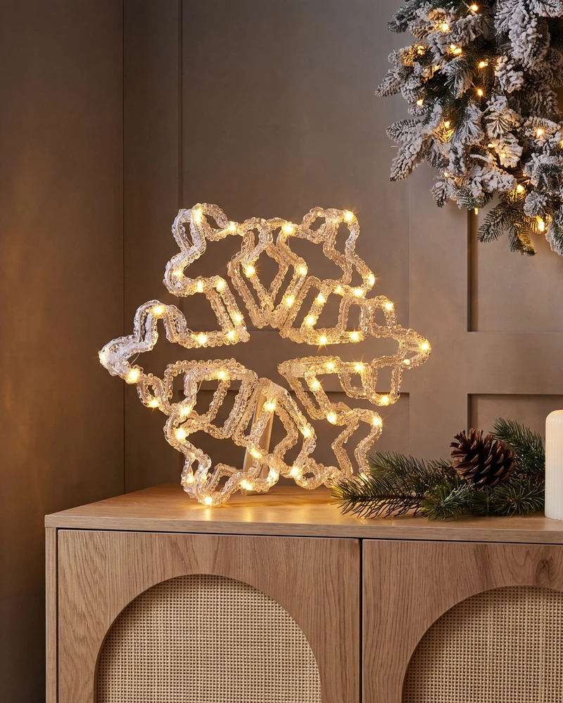Beliani Sodo LED dekoracija SILVERAN Snieguolė 28 cm Balta