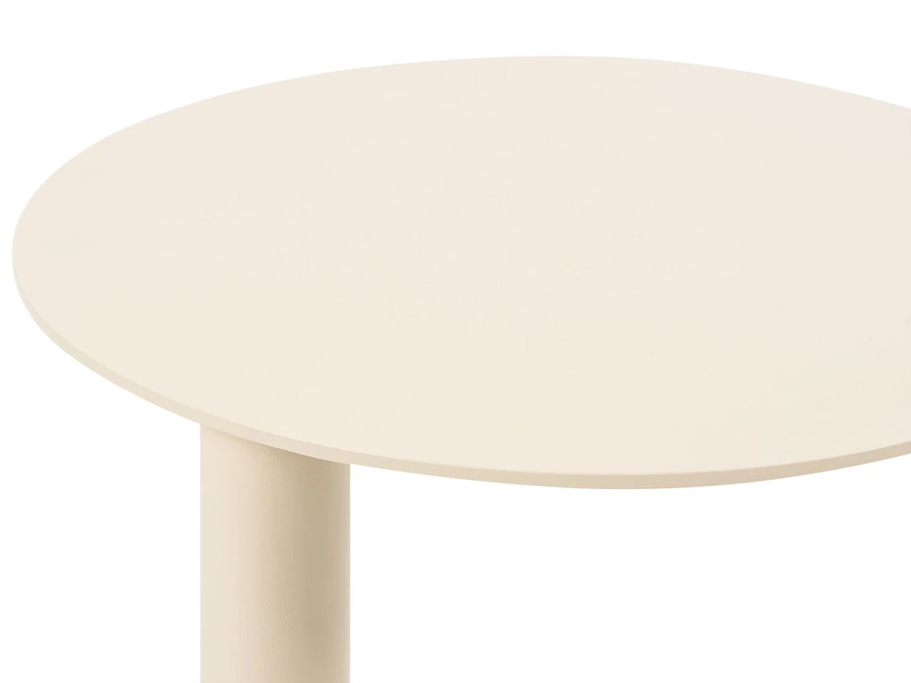 Beliani Sodo pagalbinis staliukas VENTURINA 40 cm 40 cm metalinis smėlio spalvos