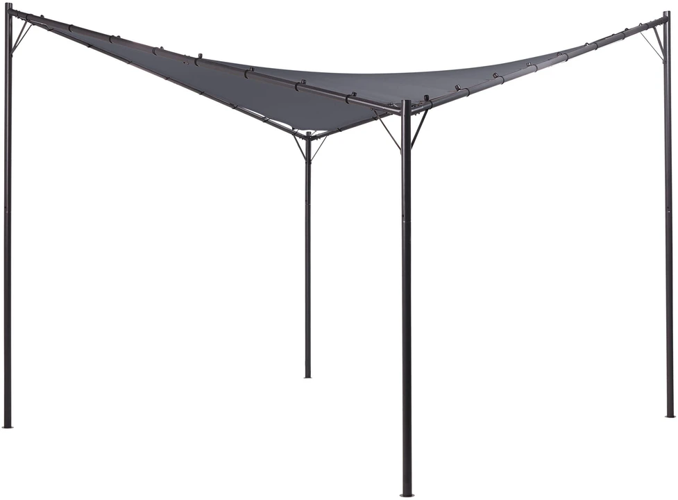 Beliani Sodo pavėsinė AVENTINE metalinė 300 cm 300 cm tamsiai pilka