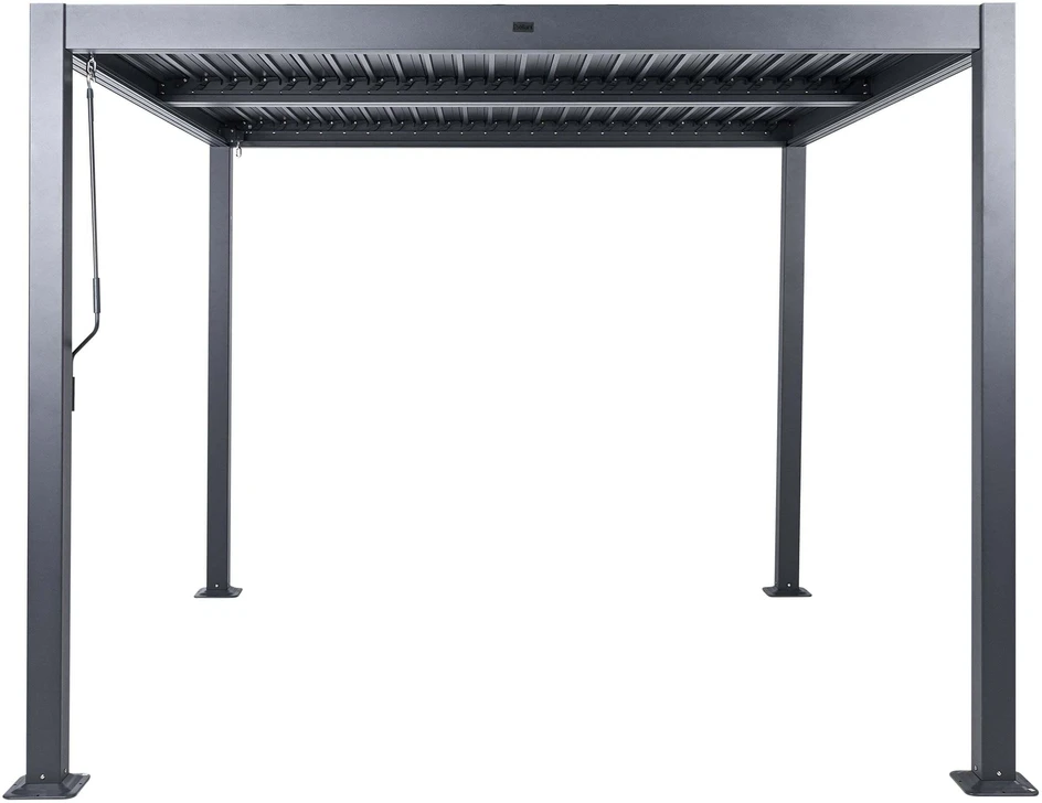 Beliani Sodo pavėsinė FORNOLI metalinė 296 cm 296 cm juoda