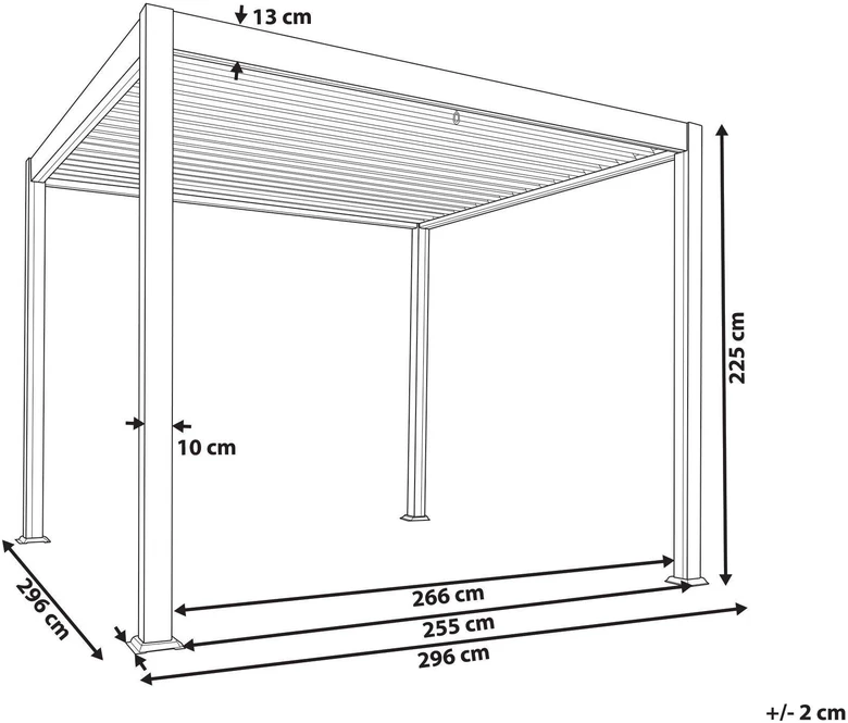 Beliani Sodo pavėsinė FORNOLI metalinė 296 cm x 296 cm balta