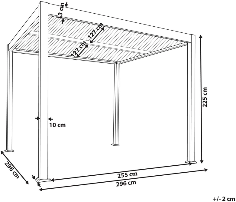 Beliani Sodo pavėsinė FORNOLI metalinė 296 cm 296 cm juoda