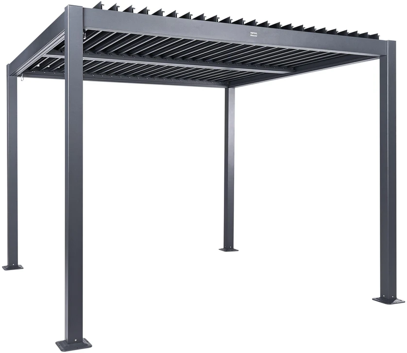 Beliani Sodo pavėsinė FORNOLI metalinė 296 cm 296 cm juoda