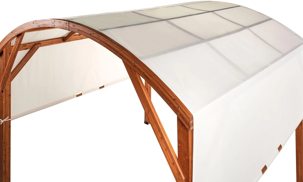 Beliani Sodo pavėsinė SCOPELLO iš kėnio medienos 303 cm 300 cm ruda / smėlio spalvos