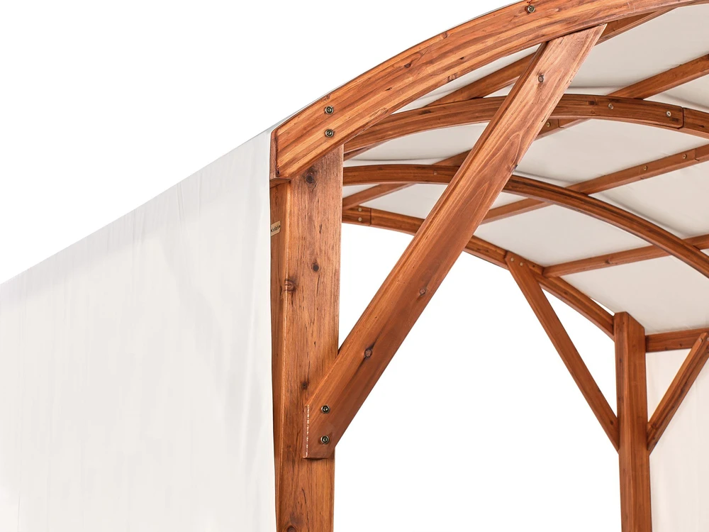 Beliani Sodo pavėsinė SCOPELLO iš kėnio medienos 303 cm 300 cm ruda / smėlio spalvos
