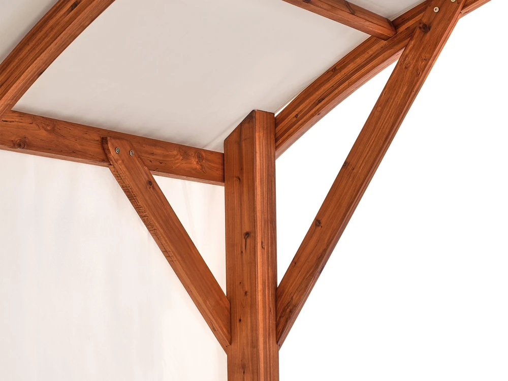 Beliani Sodo pavėsinė SCOPELLO iš kėnio medienos 303 cm 300 cm ruda / smėlio spalvos