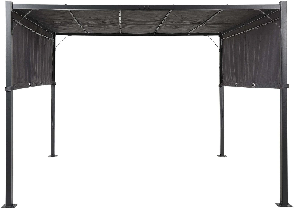 Beliani Sodo pavėsinė su LED apšvietimu PARGA metalinė 310 cm x 310 cm tamsiai pilka