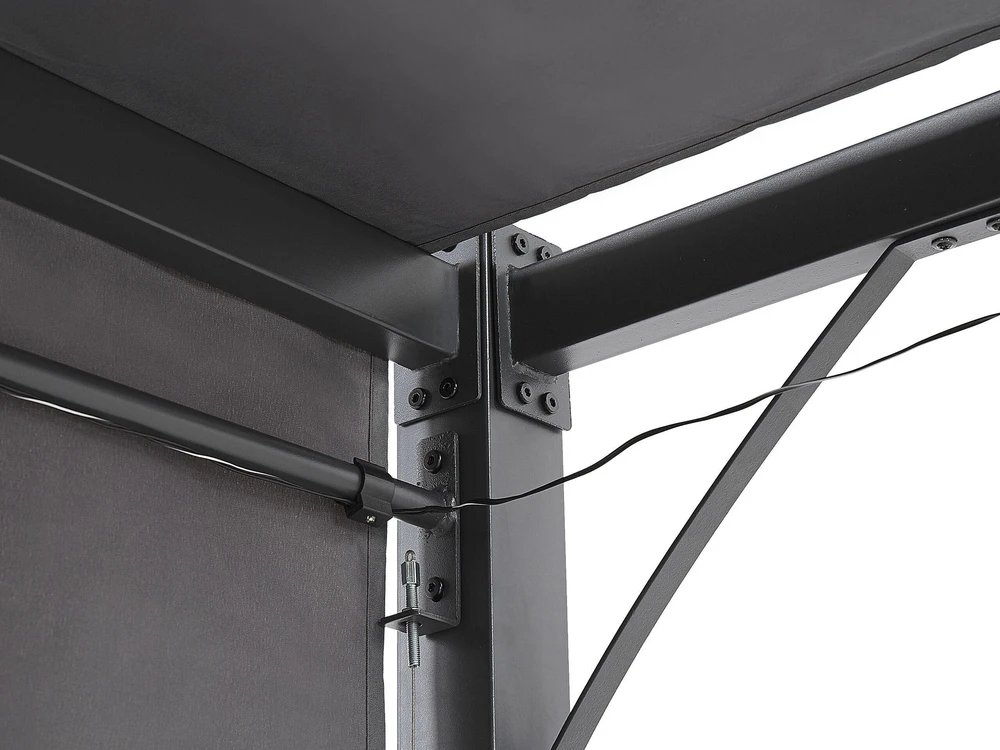 Beliani Sodo pavėsinė su LED apšvietimu PARGA metalinė 310 cm x 310 cm tamsiai pilka