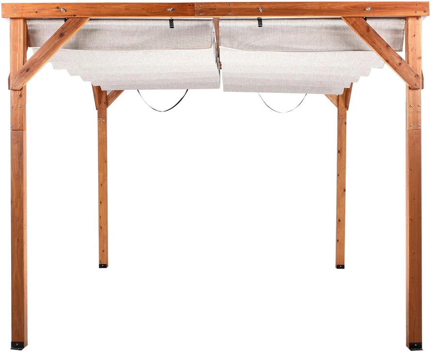 Beliani Sodo pavėsinė VILLAROSA, eglės mediena, 320 cm x 380 cm, ruda/smėlio spalva