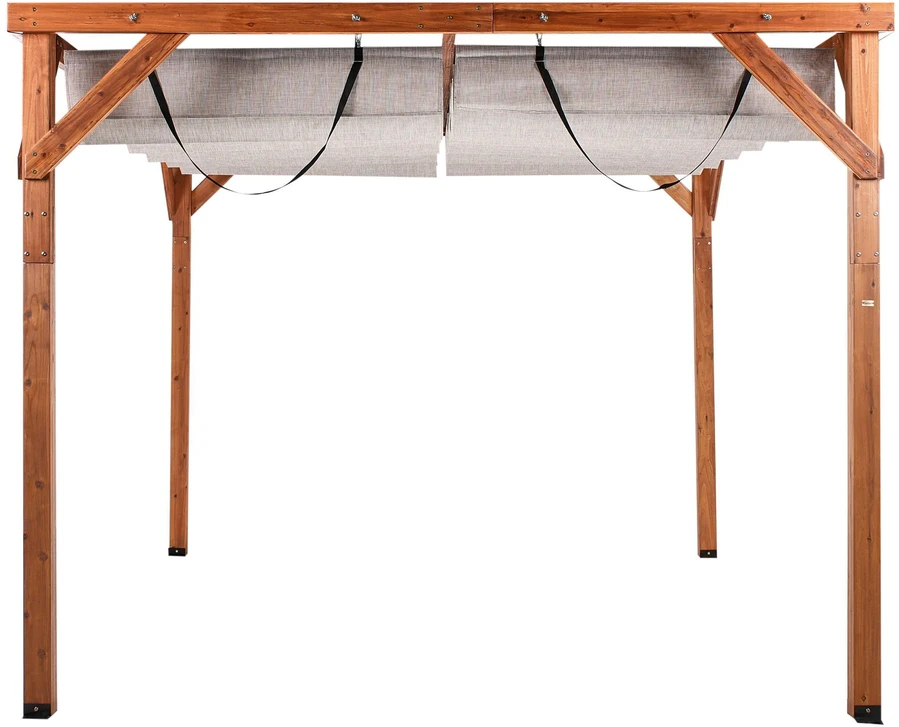 Beliani Sodo pavėsinė VILLAROSA, eglės mediena, 320 cm x 380 cm, ruda/smėlio spalva