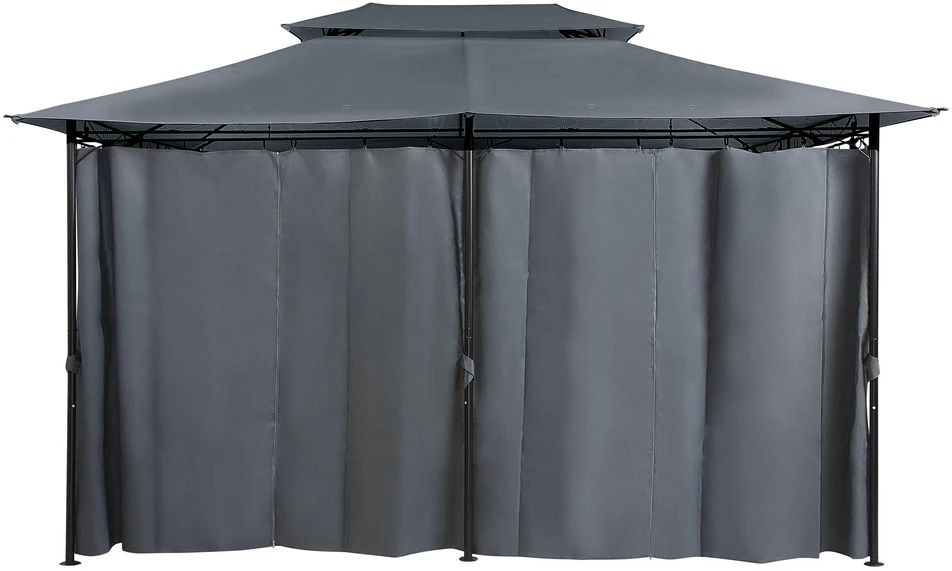 Beliani Sodo paviljonas COLOS Metal 400 cm 300 cm grafitinis