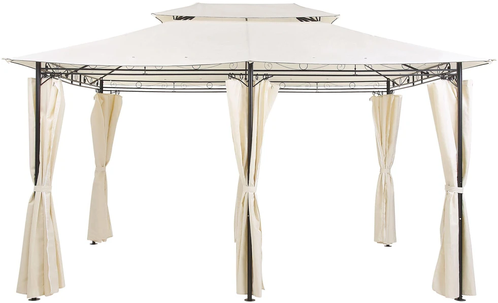 Beliani Sodo paviljonas COLOS metalinis 400x300 cm smėlio spalvos