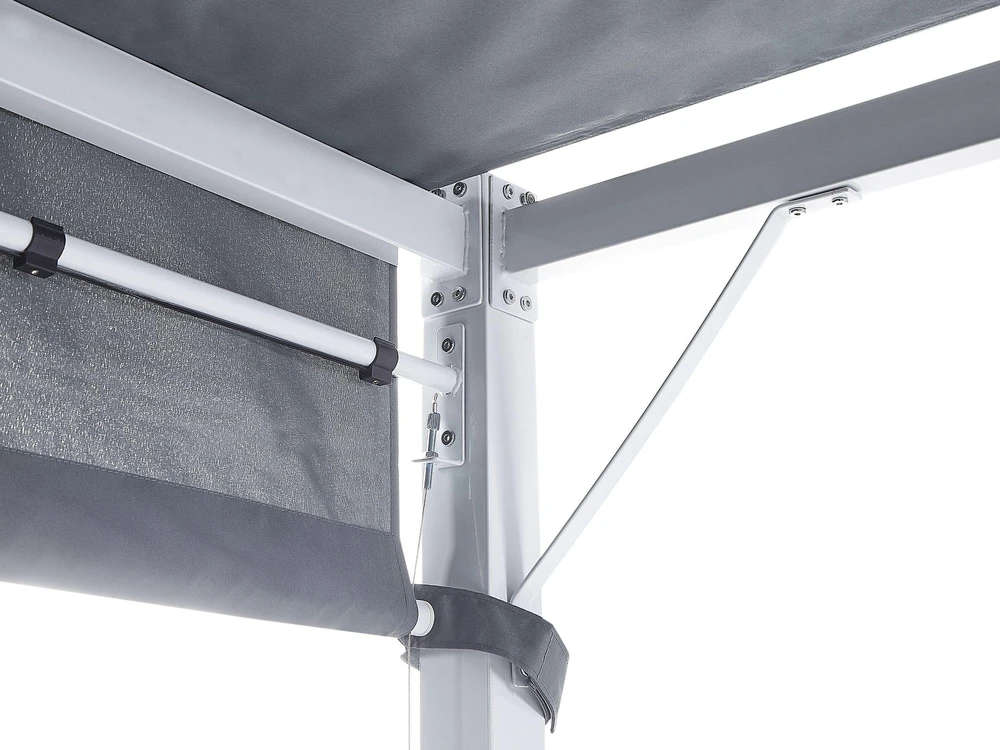 Beliani Sodo paviljonas LED PARGA metalinis 310 cm 310 cm pilkas