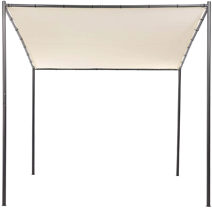 Beliani Sodo paviljonas VIMINO metalinis 282 cm 294 cm smėlio spalvos