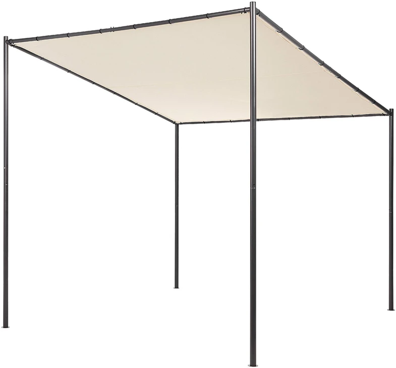 Beliani Sodo paviljonas VIMINO metalinis 282 cm 294 cm smėlio spalvos