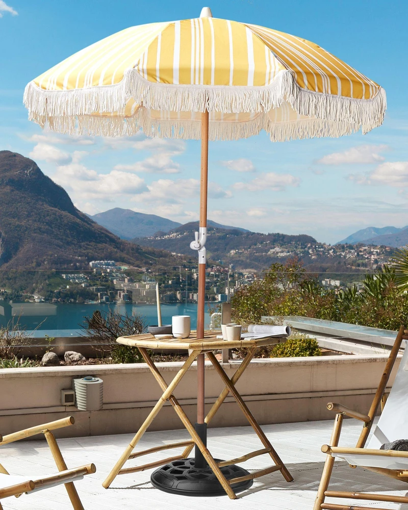 Beliani Sodo skėtis 150 cm MONDELLO Geltonas