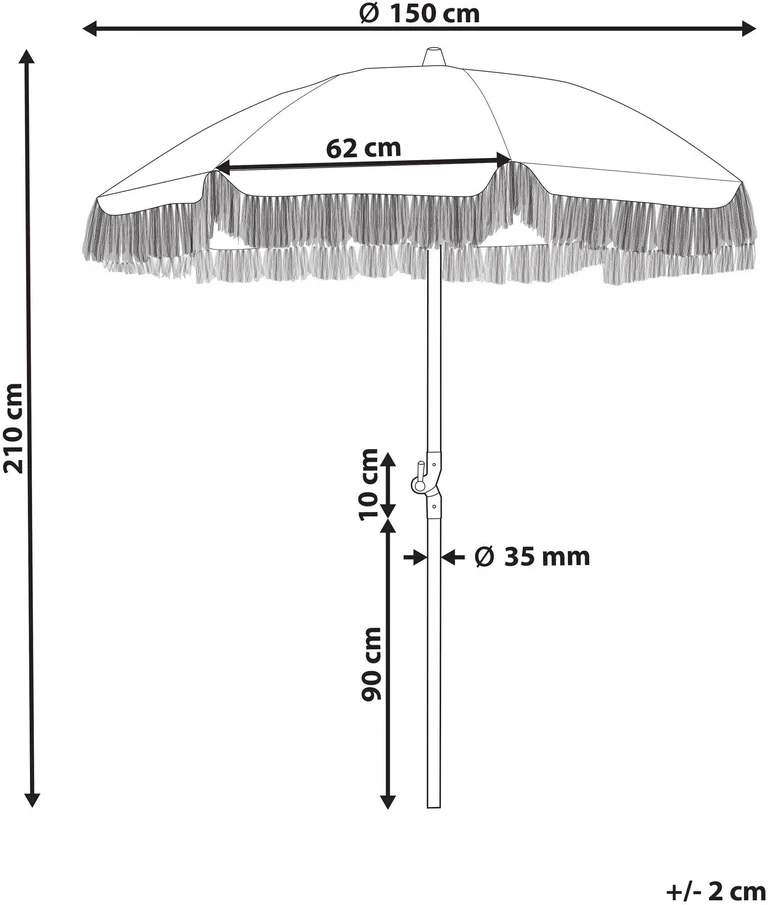 Beliani Sodo skėtis 150 cm MONDELLO rožinis