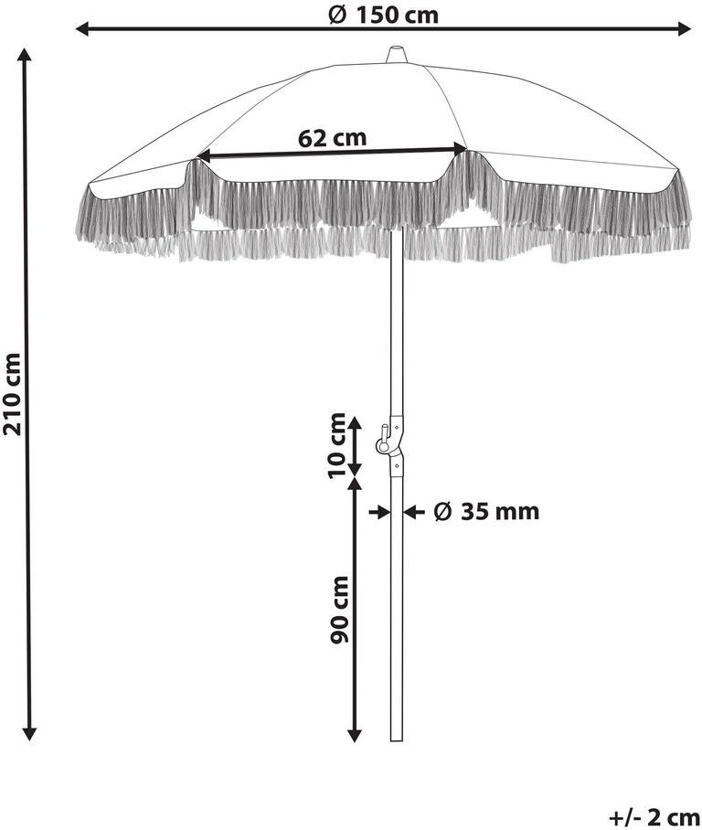 Beliani Sodo skėtis 150 cm MONDELLO žalias